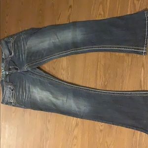Hydraulic Light wash embroidered boot cut jeans